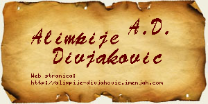 Alimpije Divjaković vizit kartica